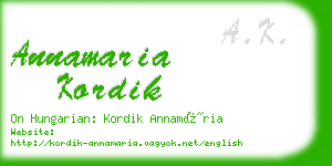 annamaria kordik business card